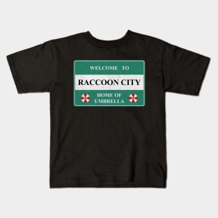 Raccoon Traffic Sign Kids T-Shirt